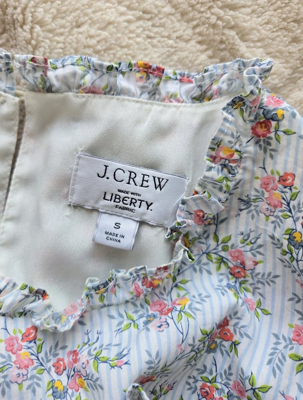 J. CREW Tiered ruffle dress in Liberty Winding Roses Size S Multicolor Women's